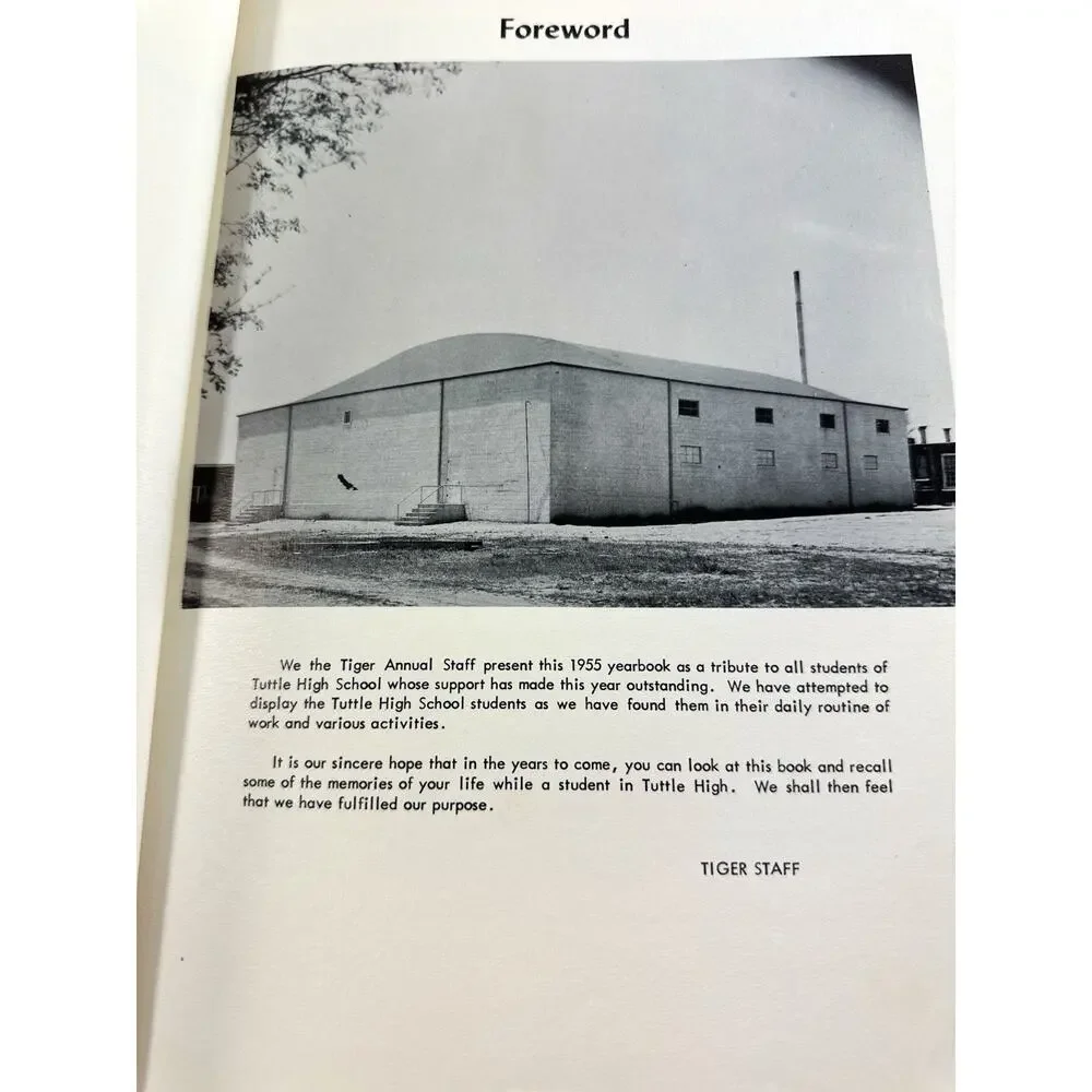 1955 Tiger Tales Tuttle High School Tuttle Oklahoma OK Yearbook Hardcover